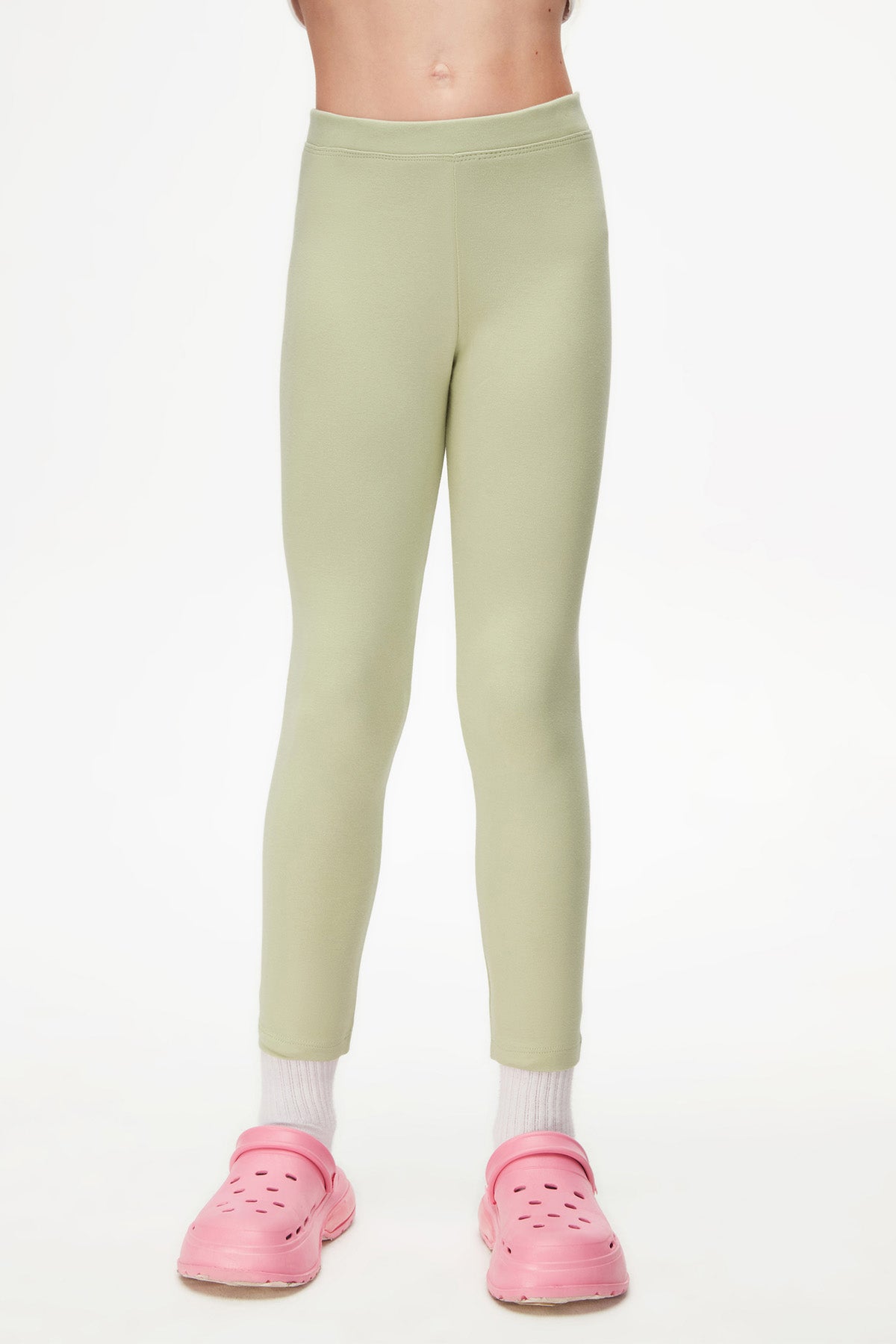 Basic Girls Winter Leggings (FOG GREEN)