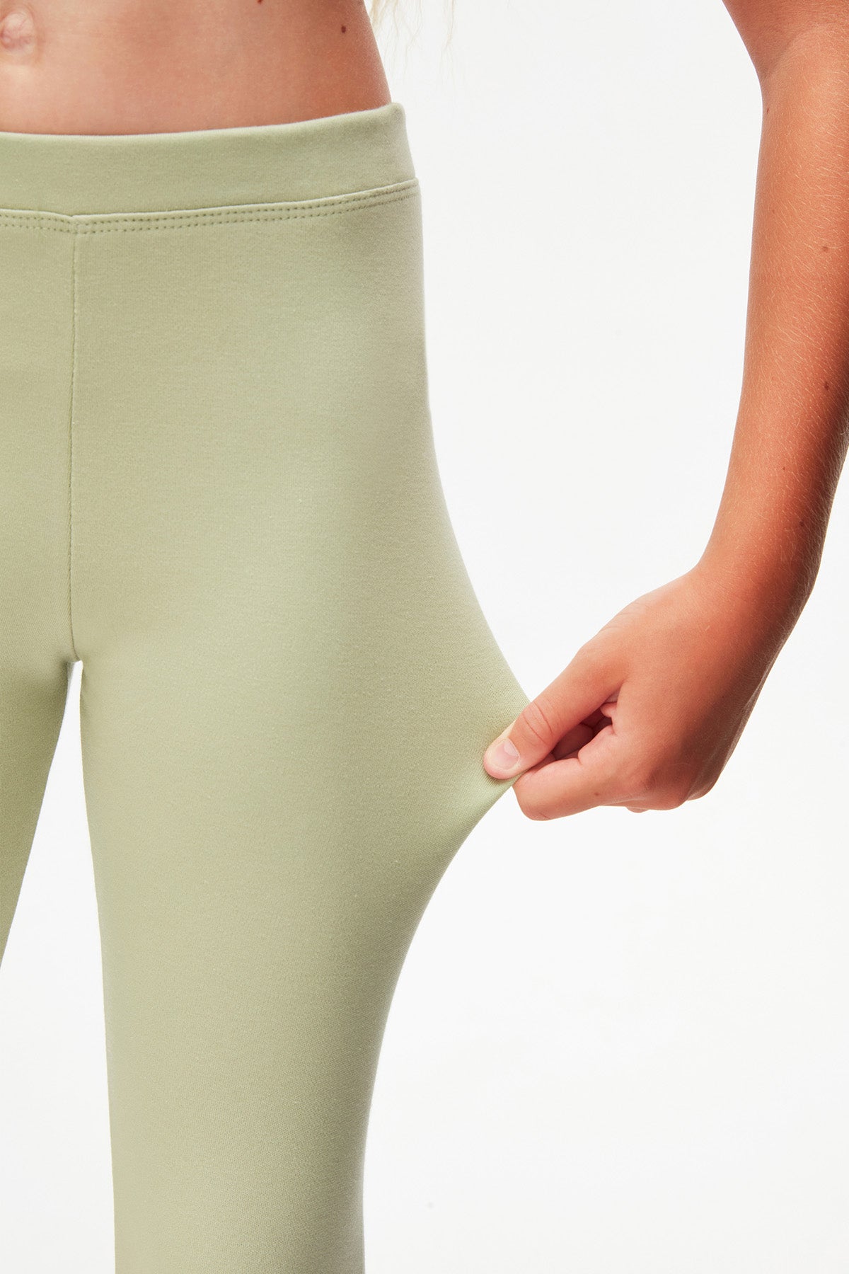 Basic Girls Winter Leggings (FOG GREEN)