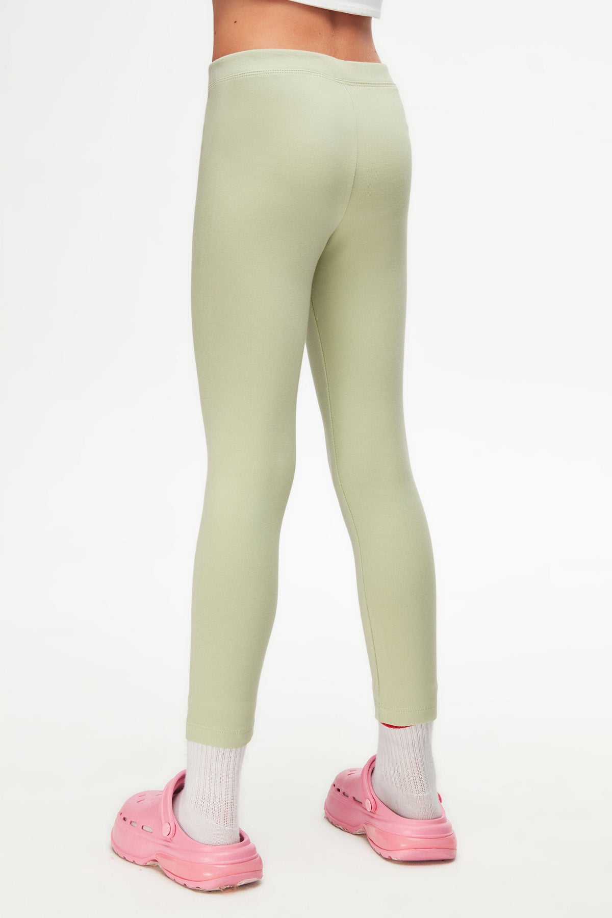 Basic Girls Winter Leggings (FOG GREEN)