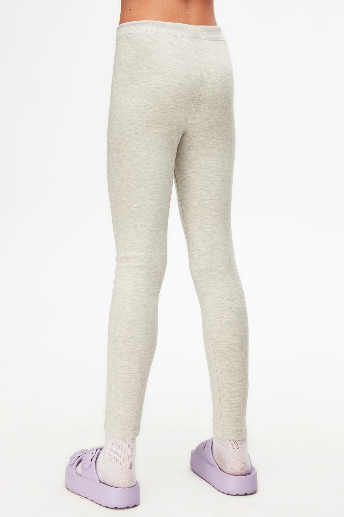 Basic Girls Winter Leggings (BRIGHT GRAY MELANGE)