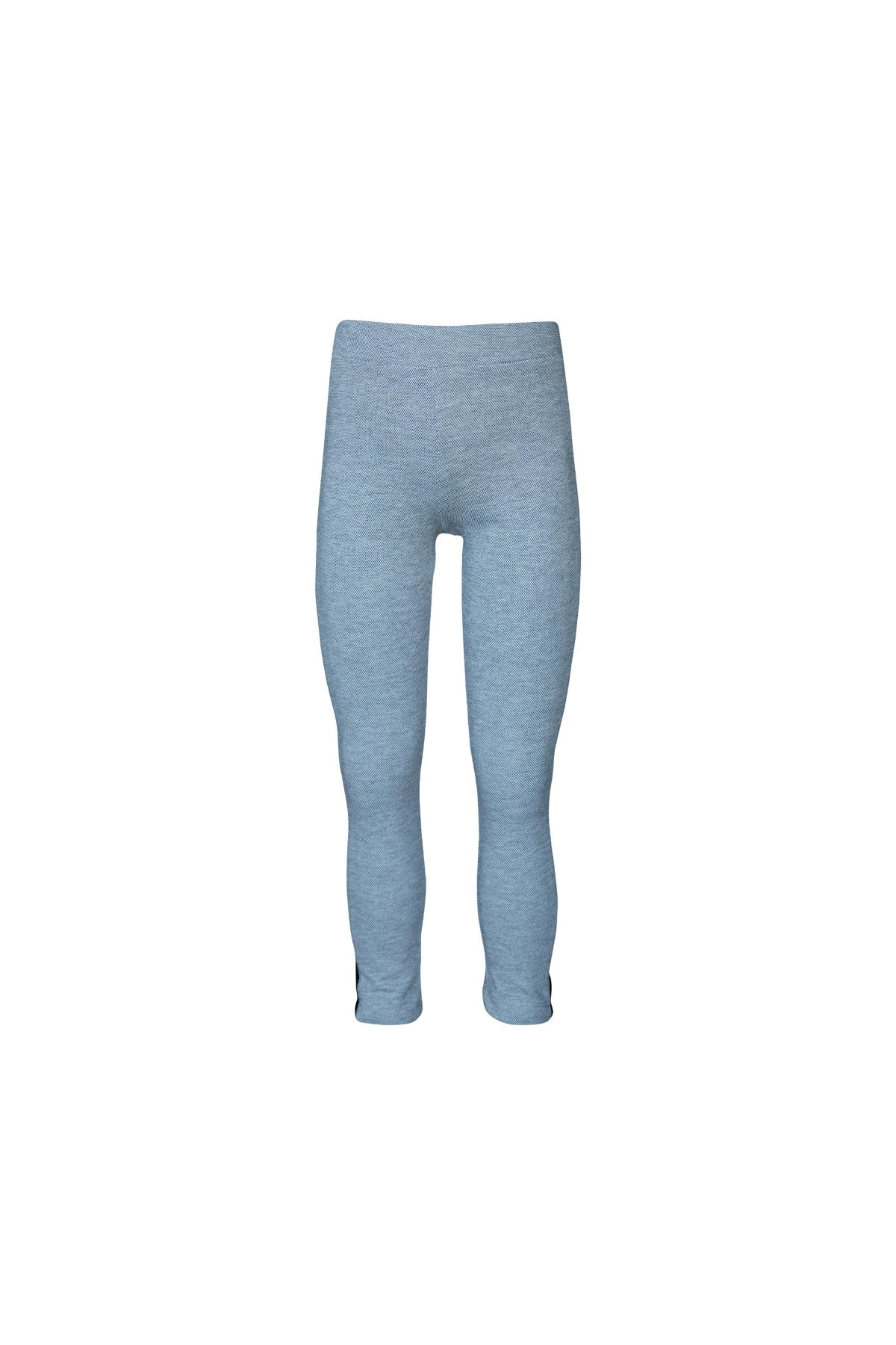 Girls' Pique Fabric Leggings with Side Leather Panels (ASH GRAY)