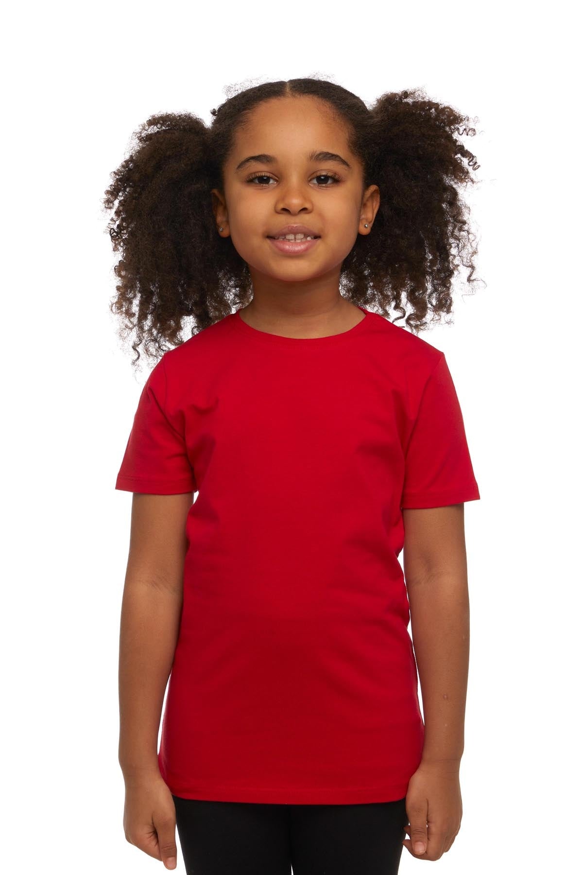 Basic Unisex Kids Crew Neck Short Sleeve T-Shirt (URBAN RED)