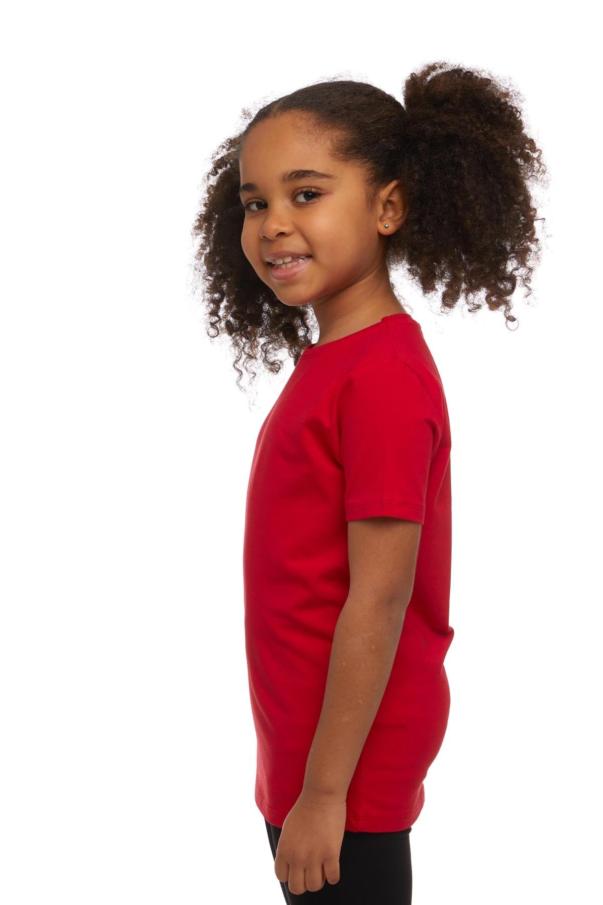Basic Unisex Kids Crew Neck Short Sleeve T-Shirt (URBAN RED)