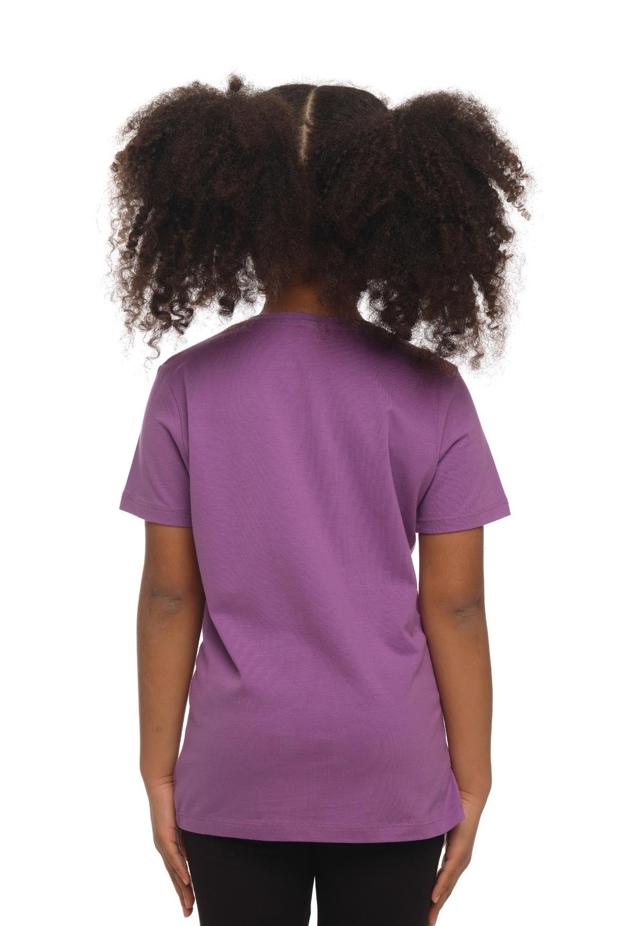 Basic Unisex Kids Crew Neck Short Sleeve T-Shirt (VIOLET)