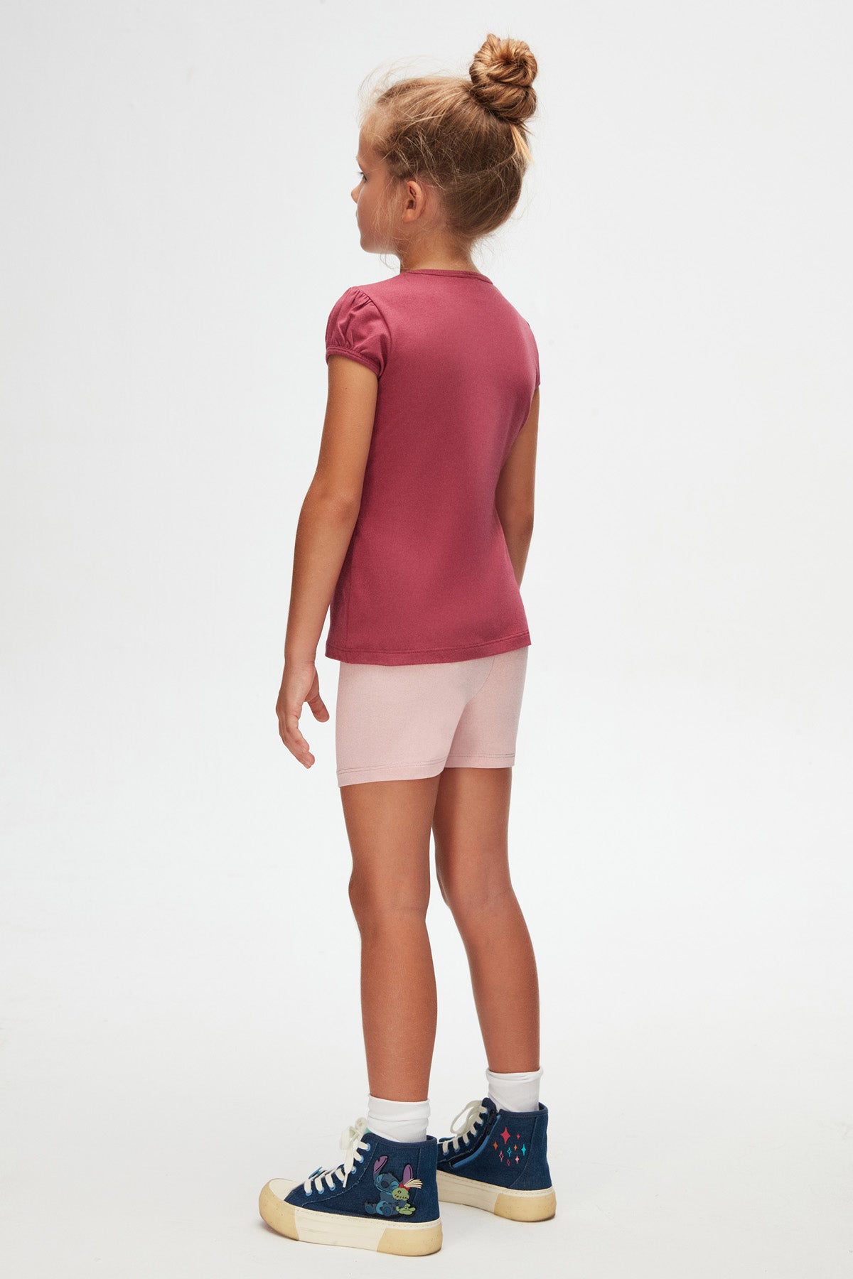 Girls' Basic Crew Neck Puff Sleeve T-Shirt_sizechart (RED VIOLET)