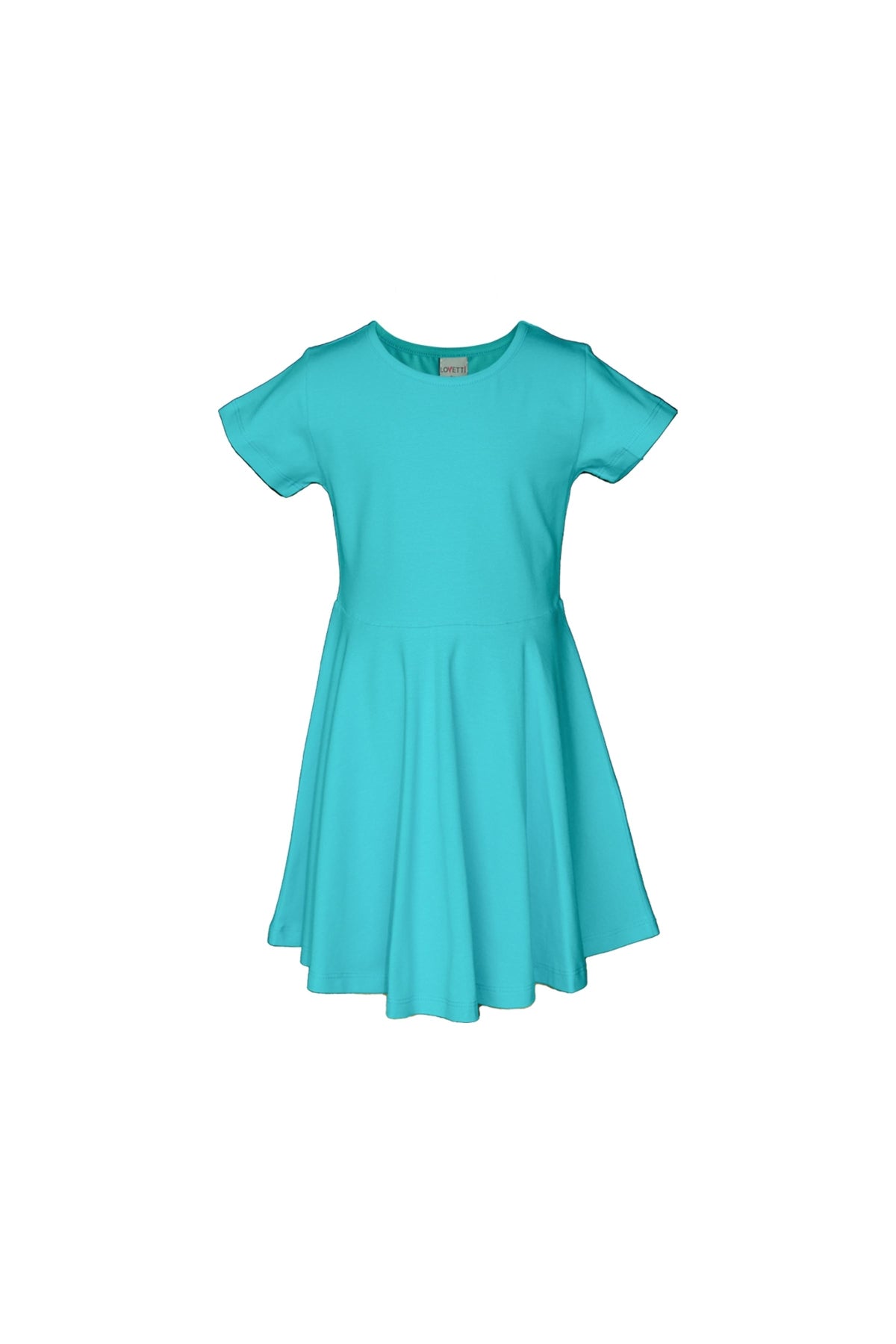Basic Girls Short Sleeve Dress (POOL TURQUOISE)