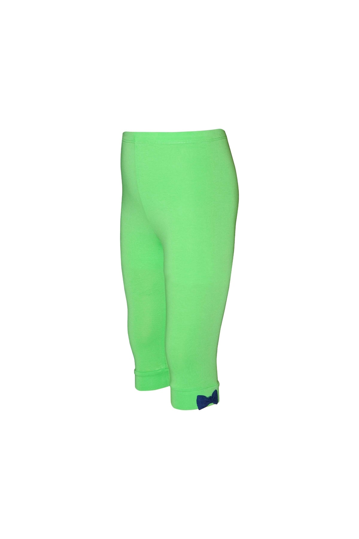 Girls Basic Bow Below-Knee Capri Leggings (SPRING GREEN)