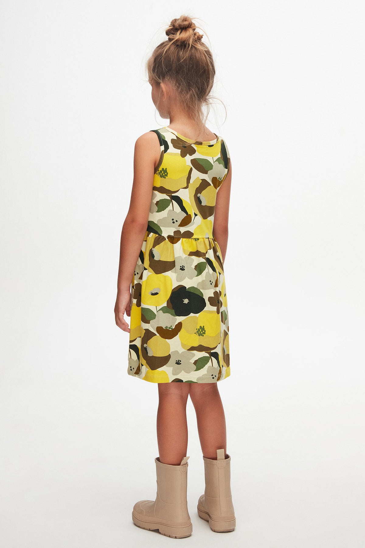 Girls Retro Flowers Patterned Sleeveless Dress_sizechart (SPRING GREEN)