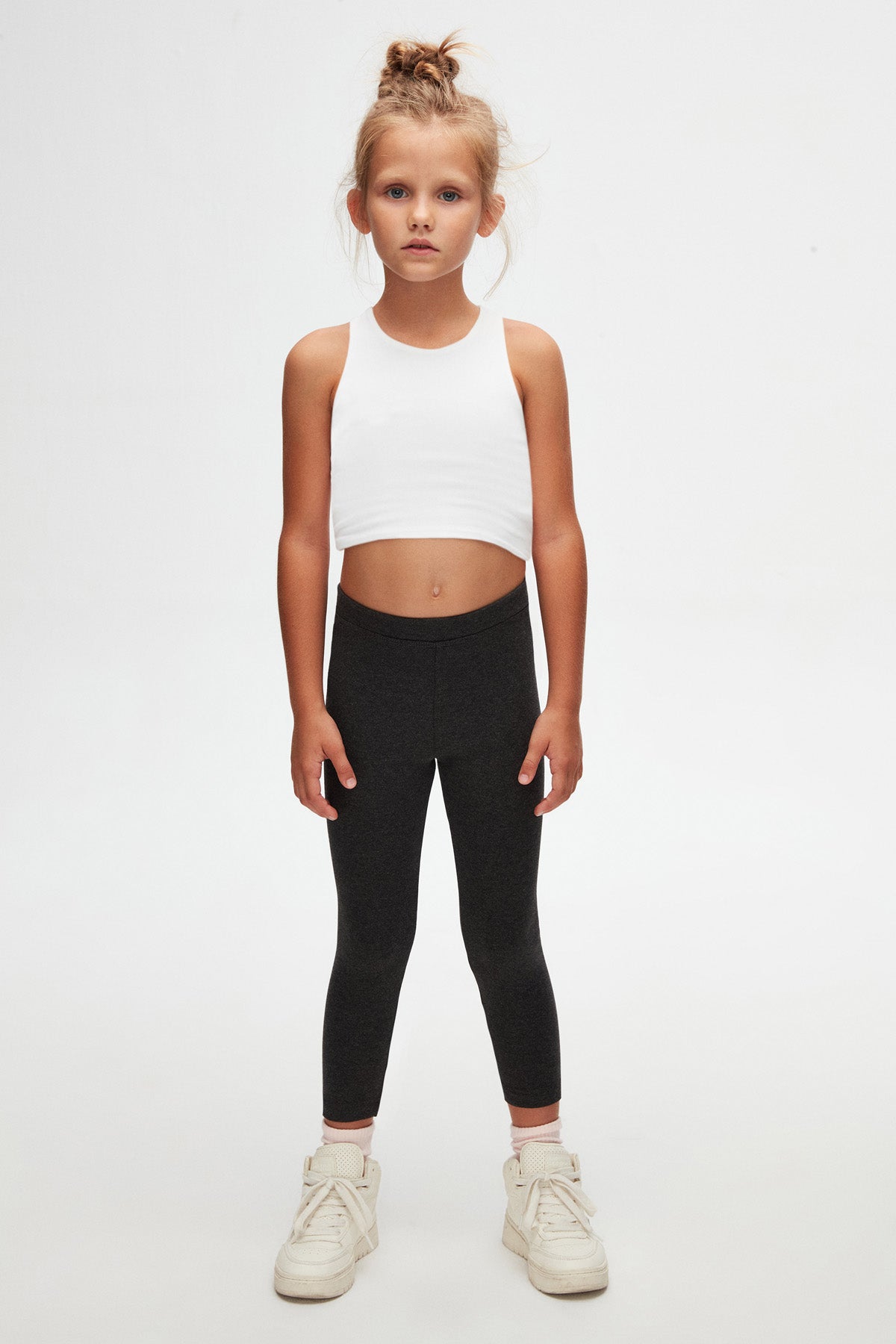 Basic Girls Winter Leggings (ASPHALT GRAY)