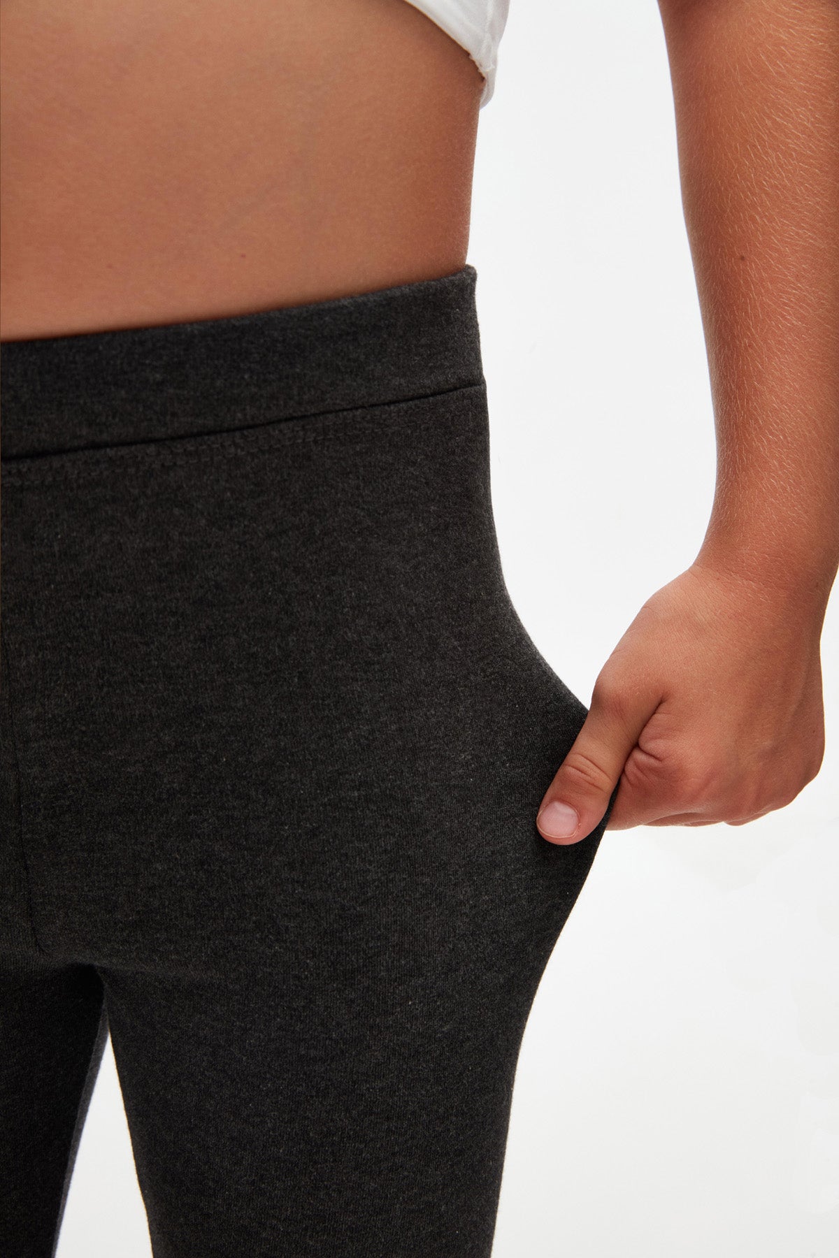 Basic Girls Winter Leggings (ASPHALT GRAY)