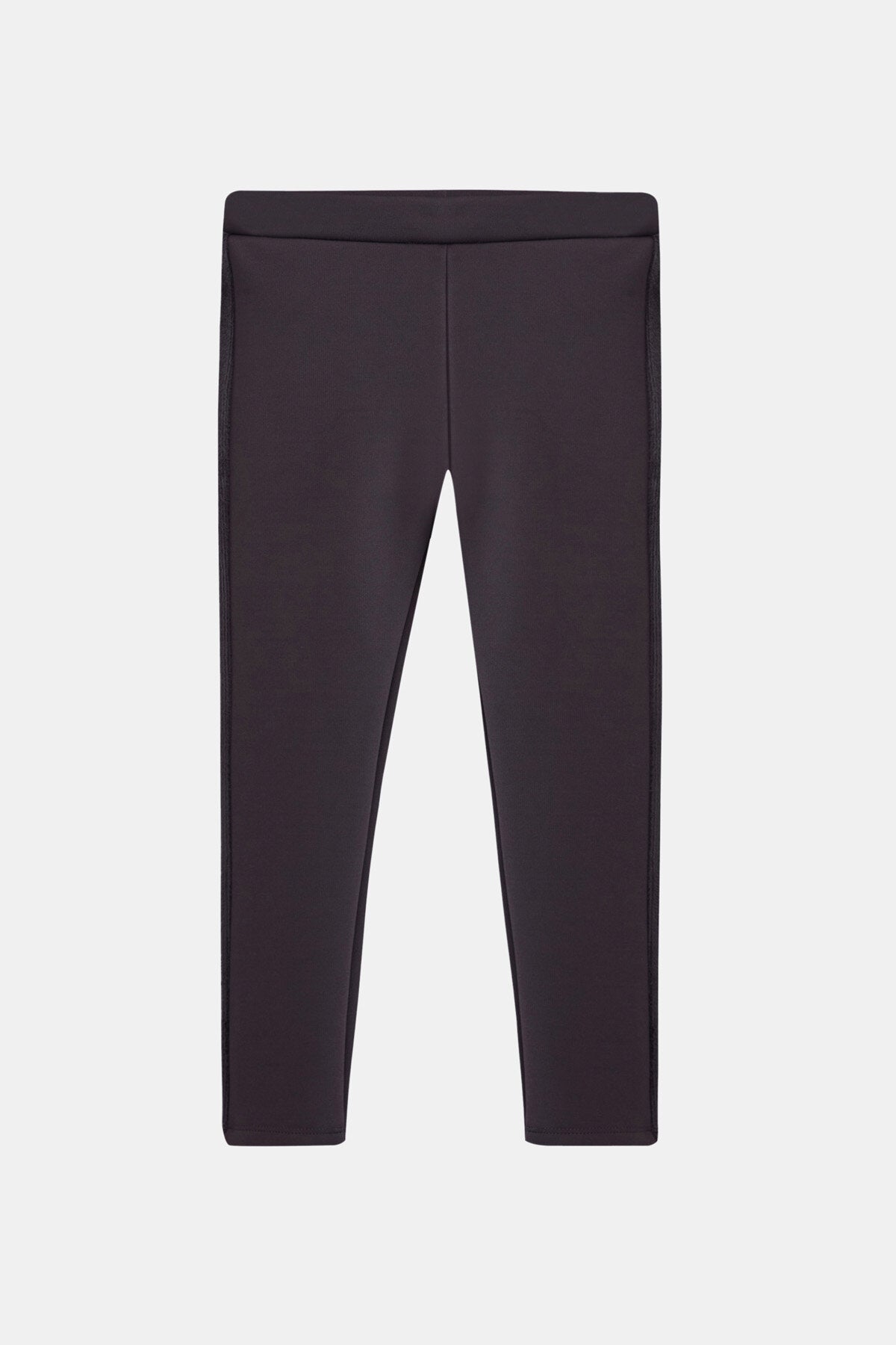 Girls' Fleece-Lined Fuzzy Side Panel Extra Thick Winter Leggings (ASPHALT GRAY)