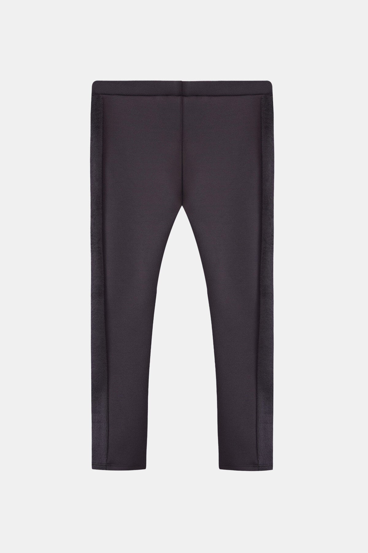 Girls' Fleece-Lined Fuzzy Side Panel Extra Thick Winter Leggings (ASPHALT GRAY)