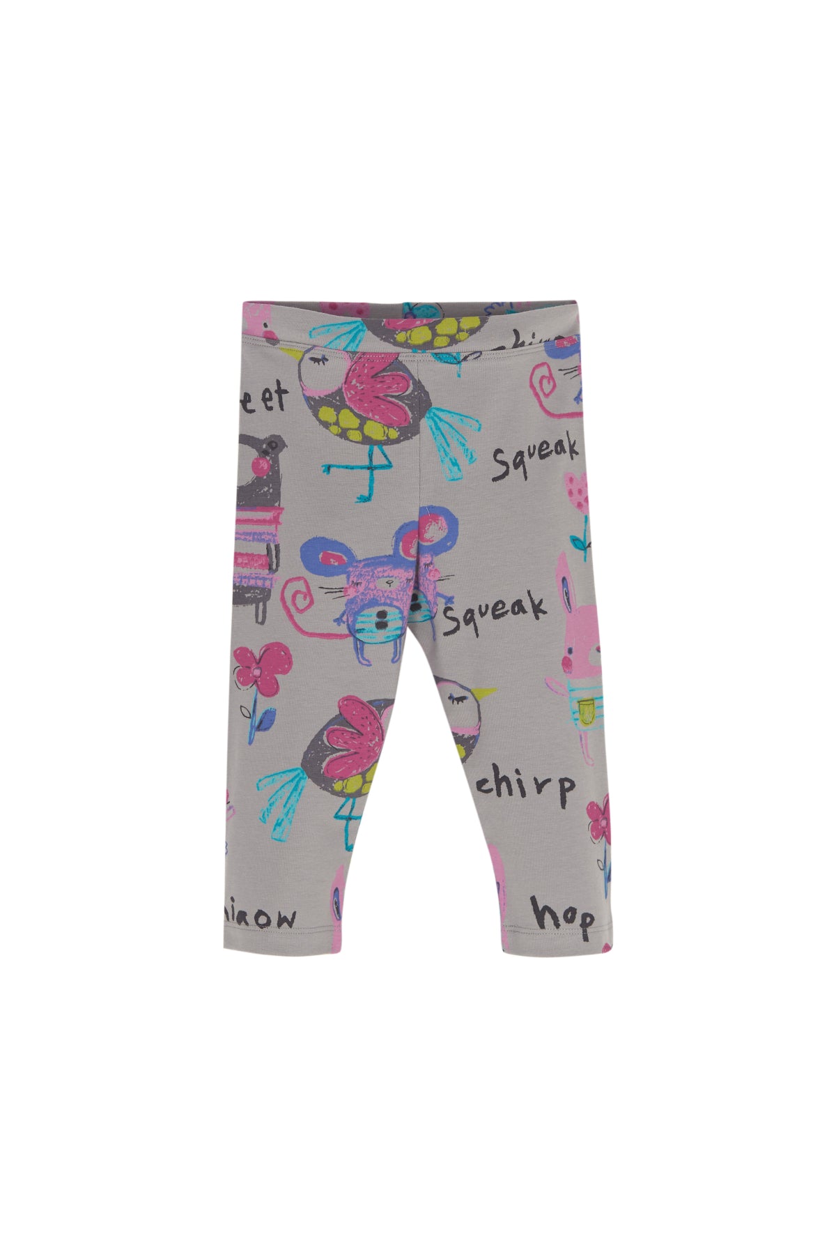 Girls' Chirping Animals Patterned Capri Leggings_sizechart (MOON GRAY)