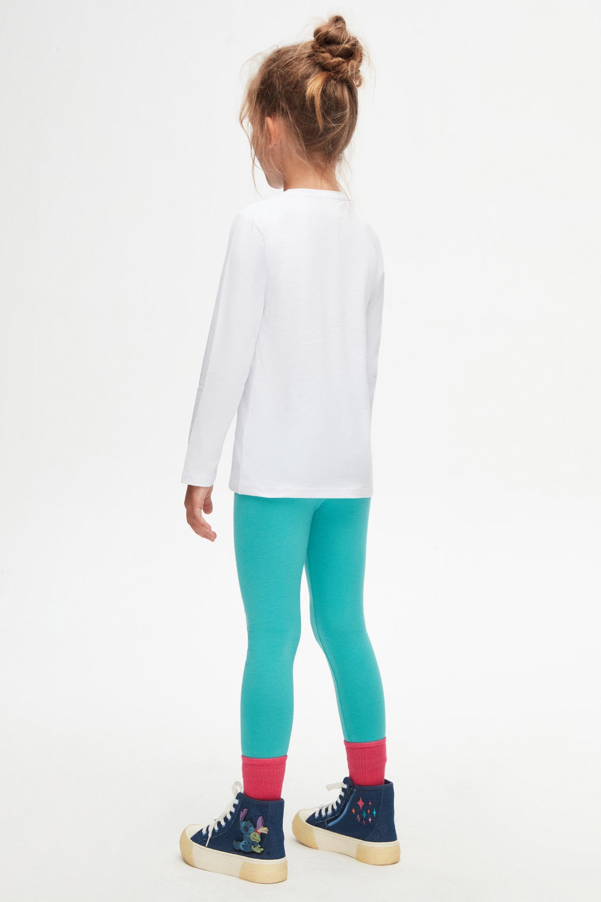 Basic Unisex Kids Seasonal Crew Neck Long Sleeve T-Shirt (WHITE)