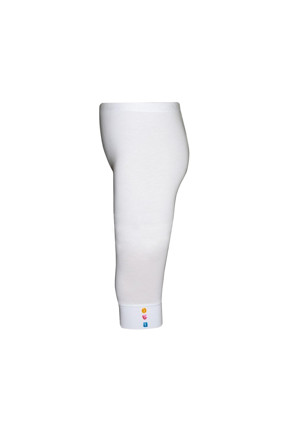 Girls' Below-Knee Capri Leggings with Button Accessories (WHITE)