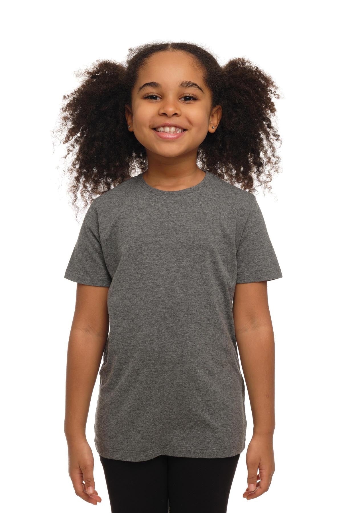 Basic Unisex Kids Crew Neck Short Sleeve T-Shirt (FROST GRAY)