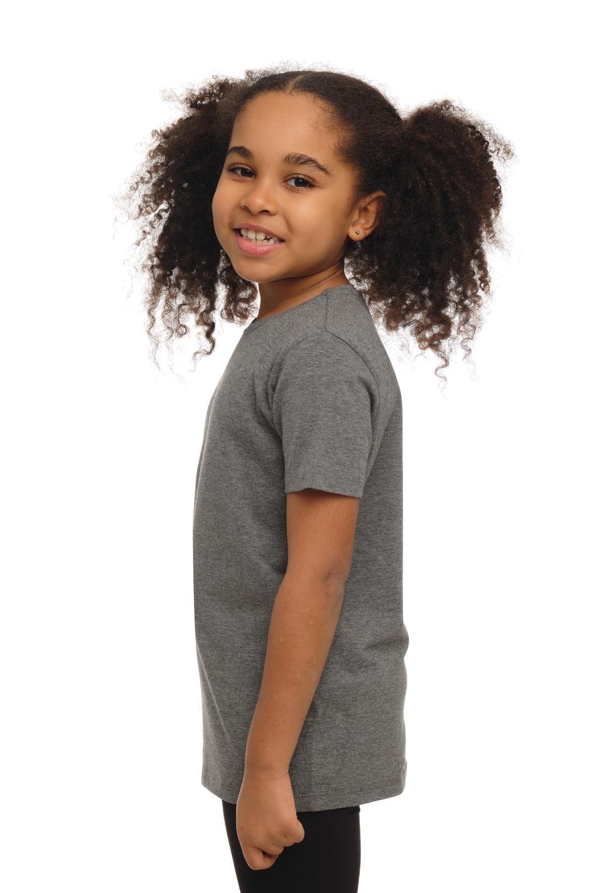 Basic Unisex Kids Crew Neck Short Sleeve T-Shirt (FROST GRAY)
