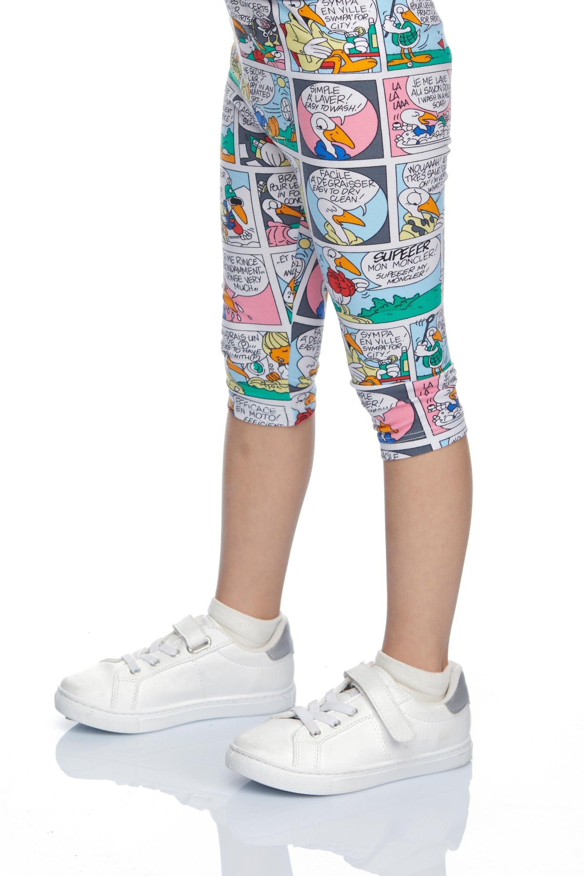Cartoon Network Girls' Patterned Below-the-Knee Capri Leggings_sizechart