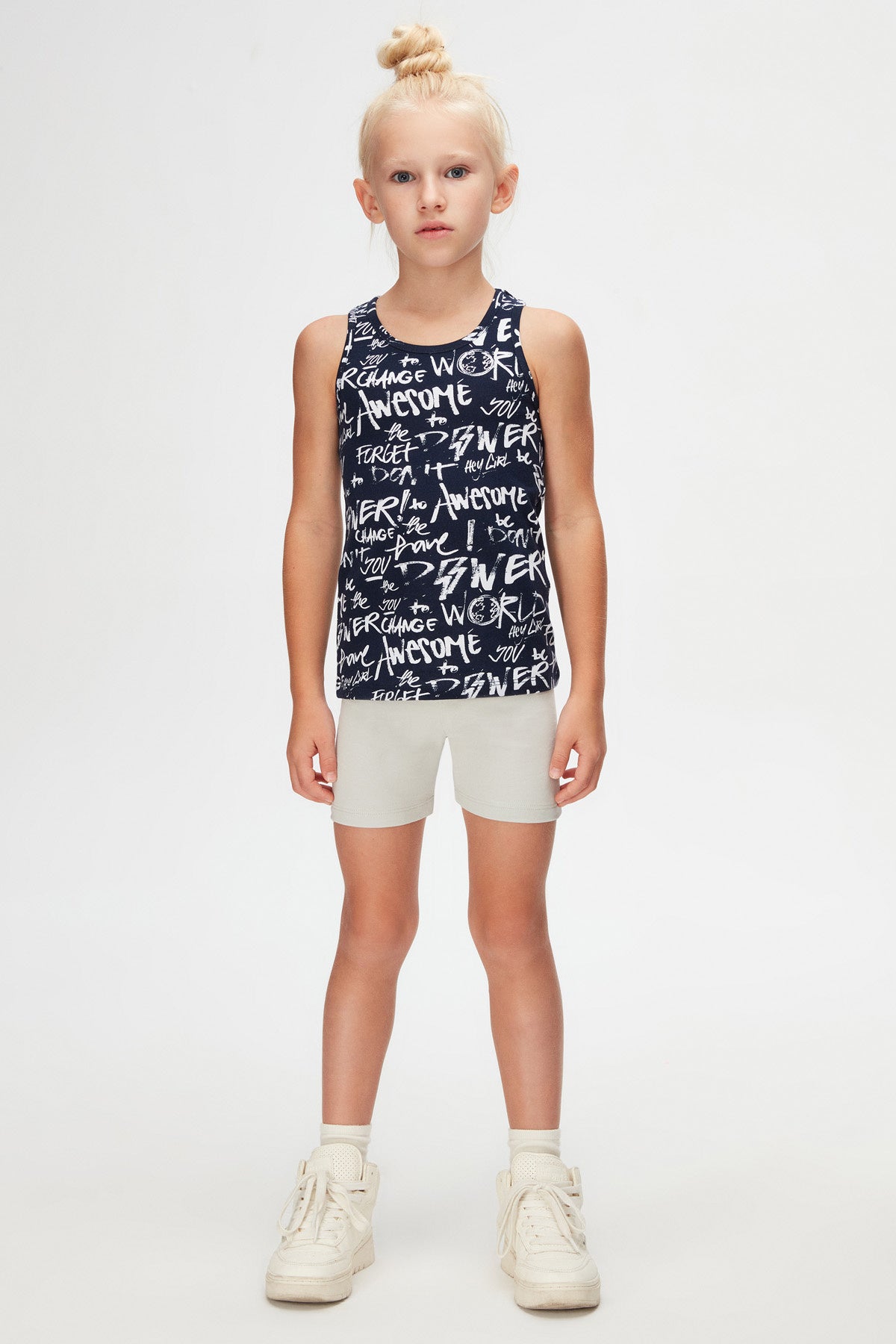 Change World Girls' Patterned Sleeveless T-Shirt