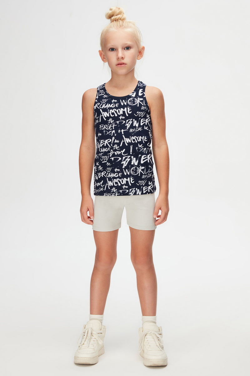 Change World Girls' Patterned Sleeveless T-Shirt