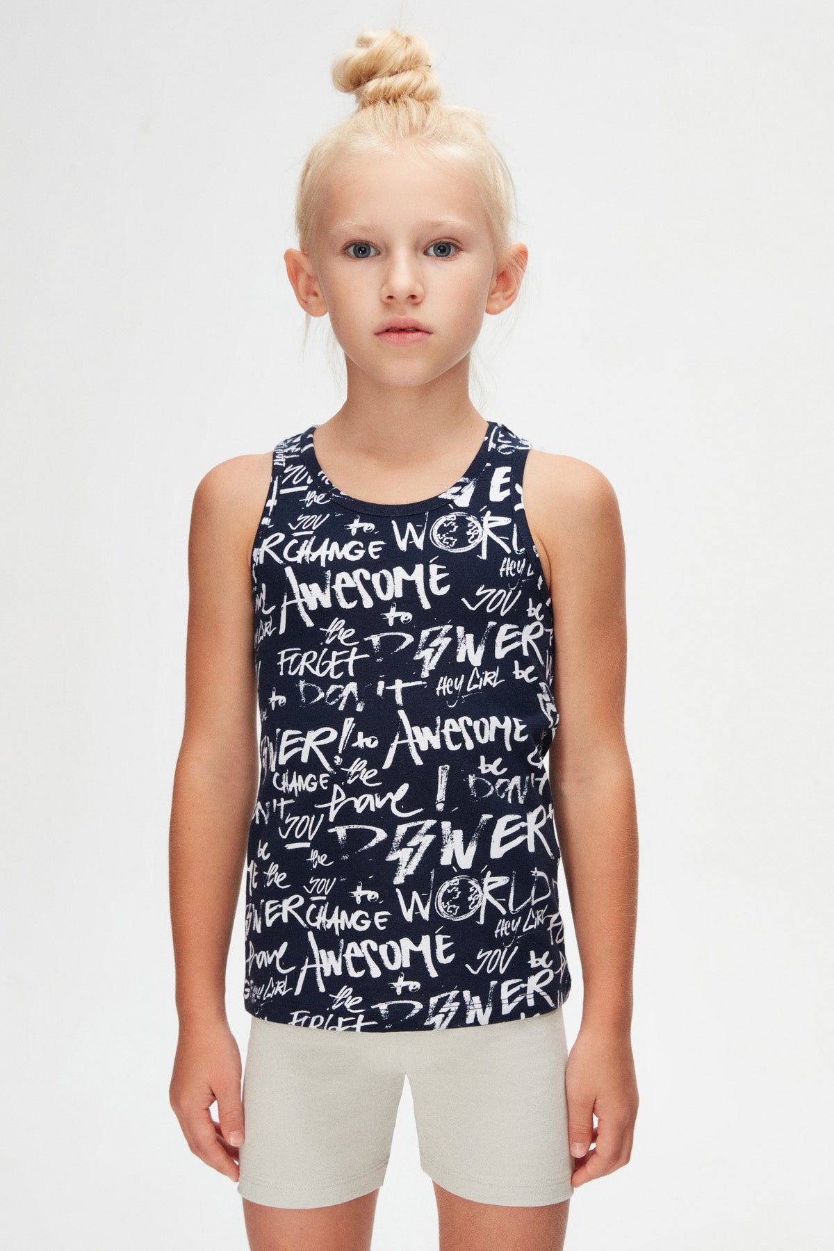 Change World Girls' Patterned Sleeveless T-Shirt