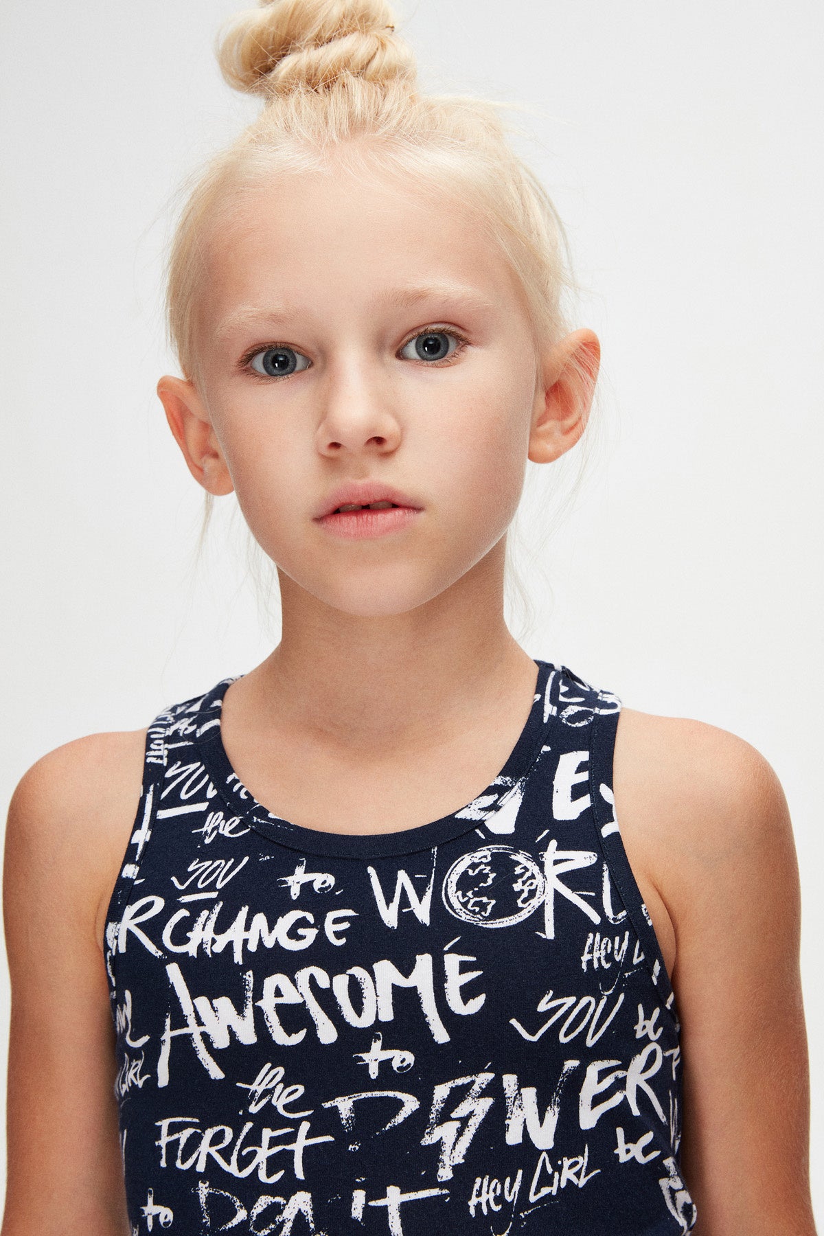 Change World Girls' Patterned Sleeveless T-Shirt