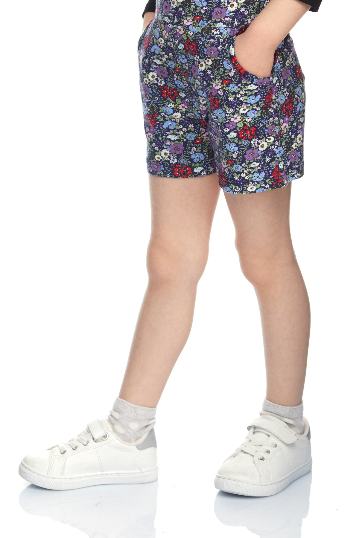 Cottage Garden Girls' Patterned Shorts with Pockets_sizechart