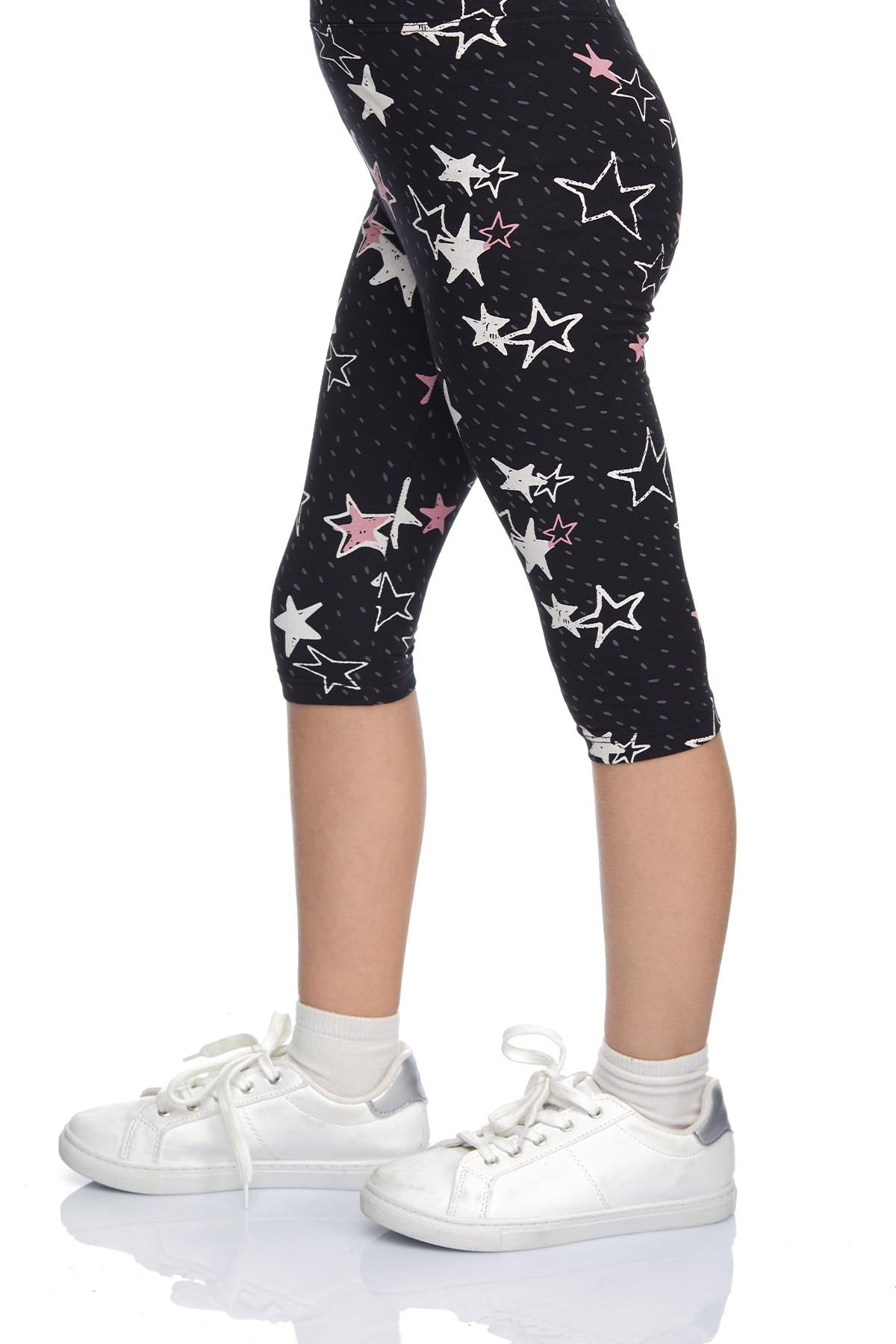 Crayon Stars Girls Patterned Capri Leggings_sizechart