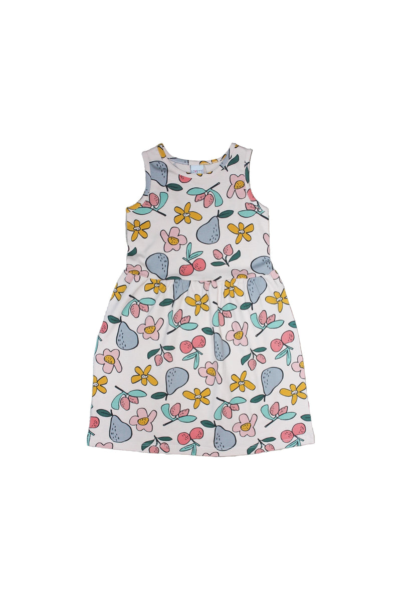 Cute Sketchbook Girls' Patterned Sleeveless Dress