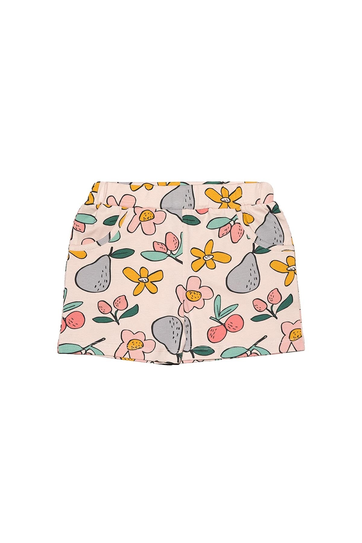 Cute Sketchbook Girls' Patterned Shorts with Pockets