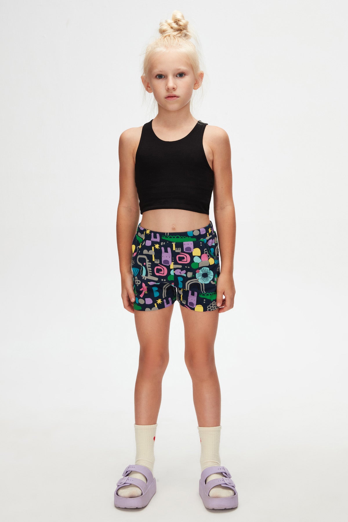 Girls' Animal Patterned Shorts with Pockets
