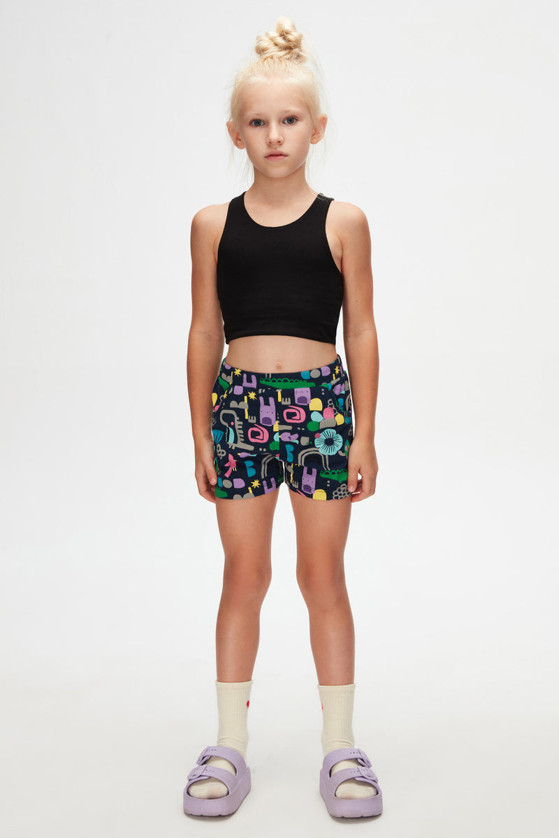 Girls' Animal Patterned Shorts with Pockets
