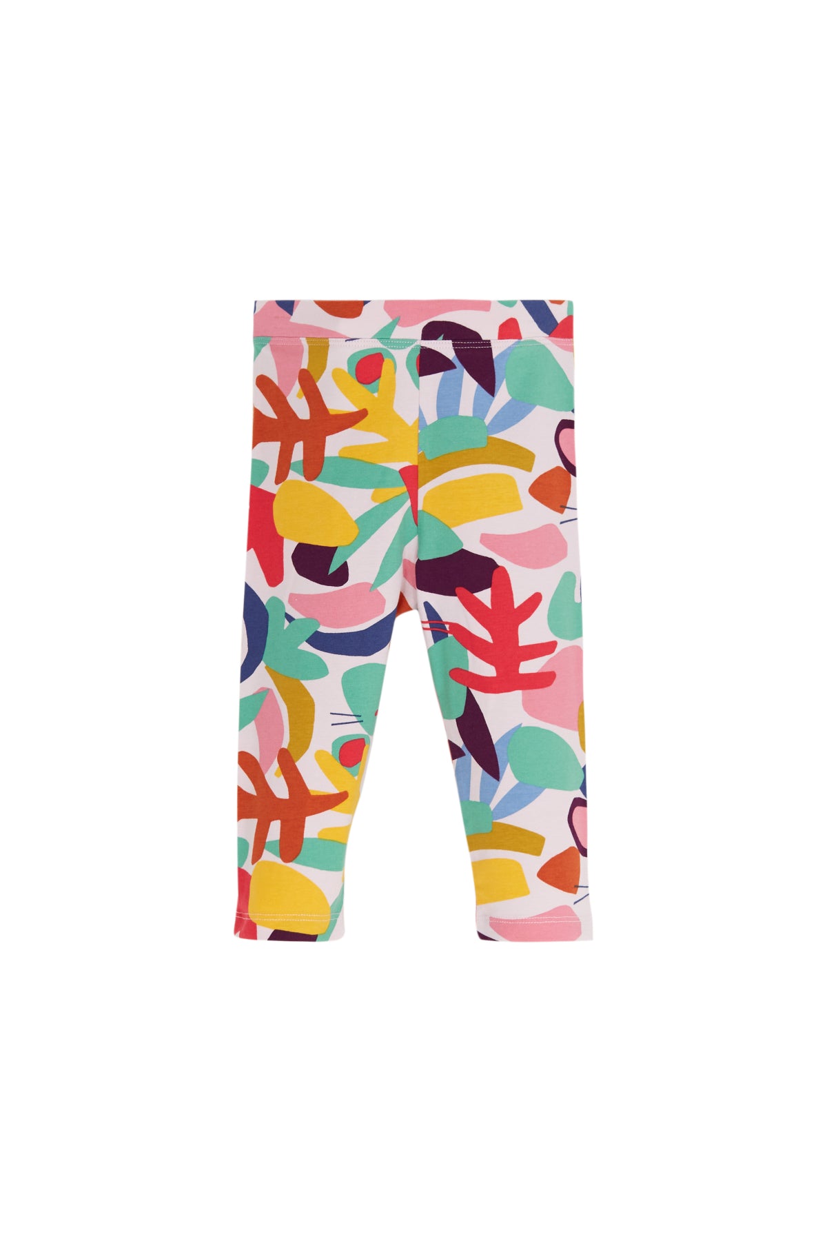Cutouts Foliage Girls Patterned Below-the-Knee Capri Leggings_sizechart