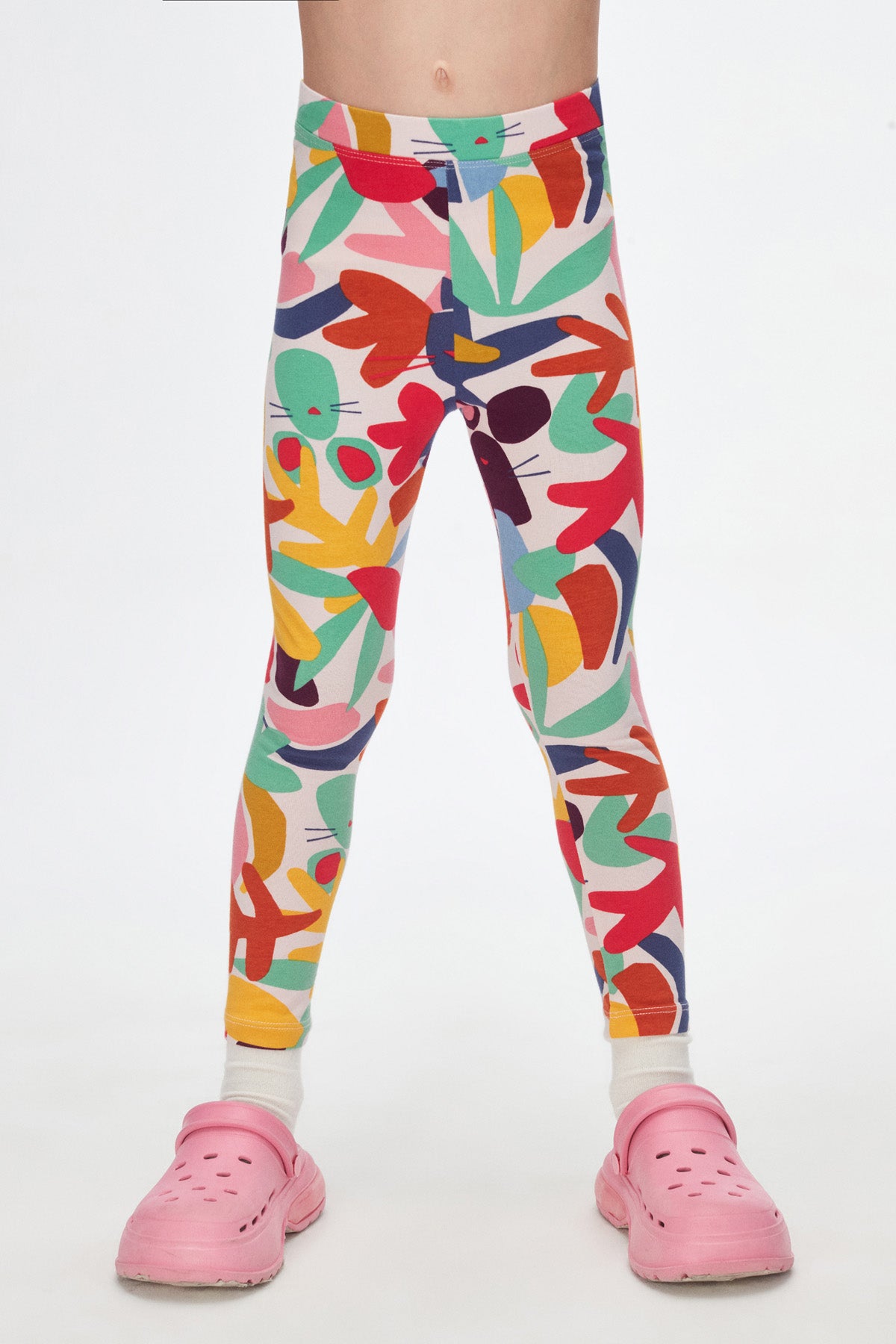 Girls' Cutouts Foliage Summer Patterned Leggings