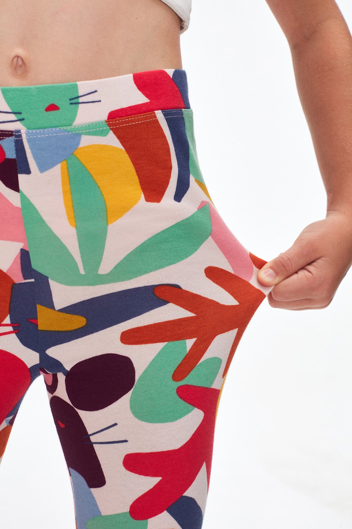 Girls' Cutouts Foliage Summer Patterned Leggings