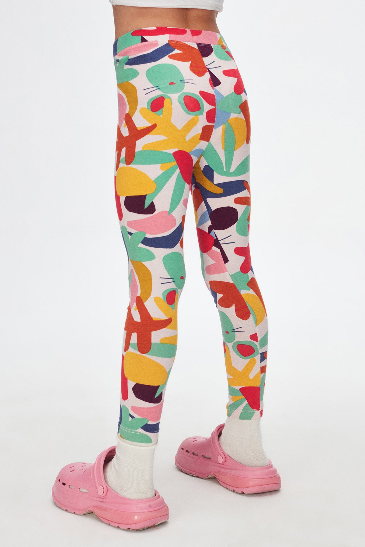 Girls' Cutouts Foliage Summer Patterned Leggings