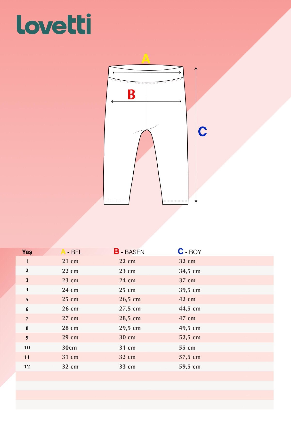 Girls' Cutouts Leaf Patterned Below-the-Knee Capri Leggings_sizechart