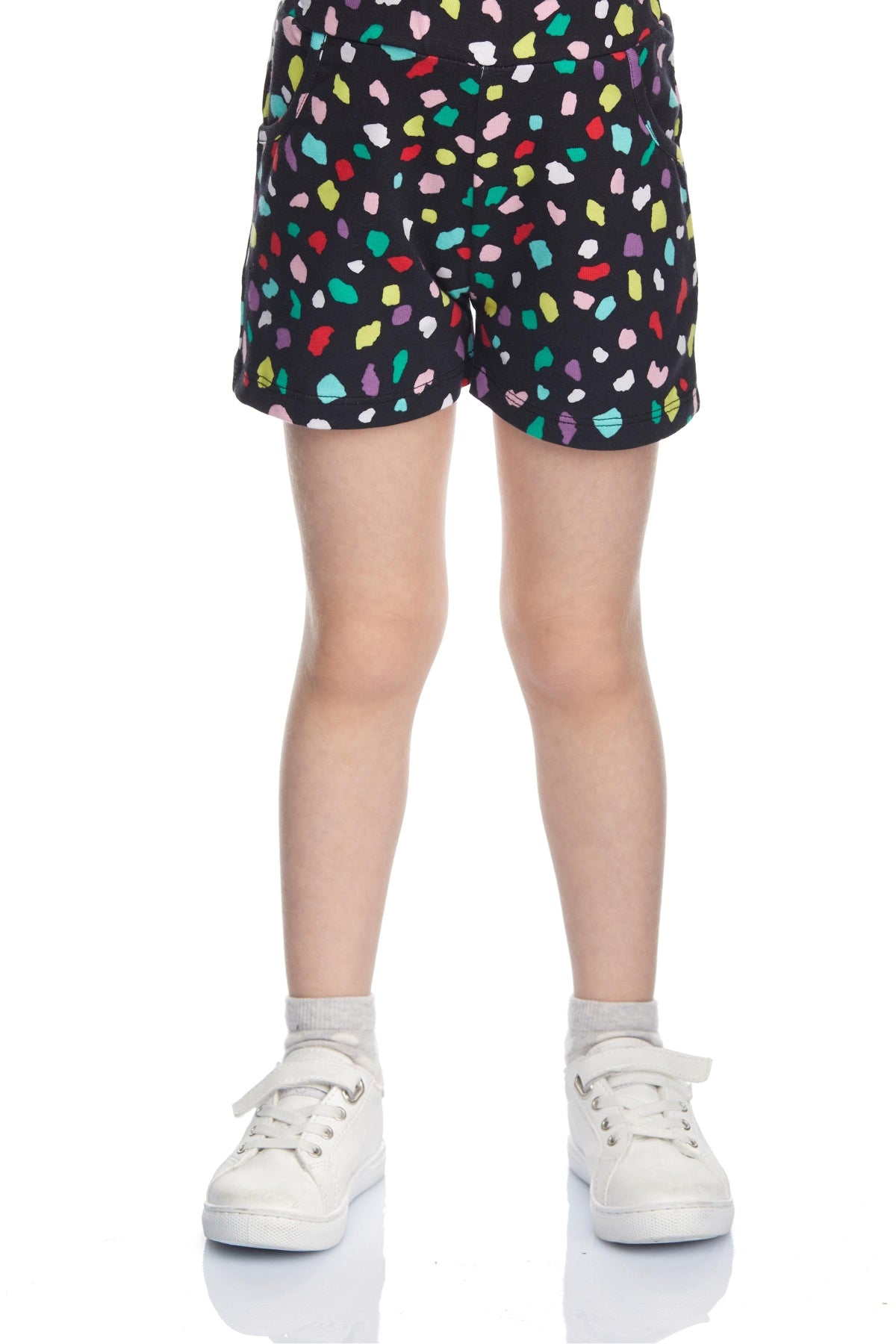 Girls' Patterned Pocket Shorts - Cutouts Shape