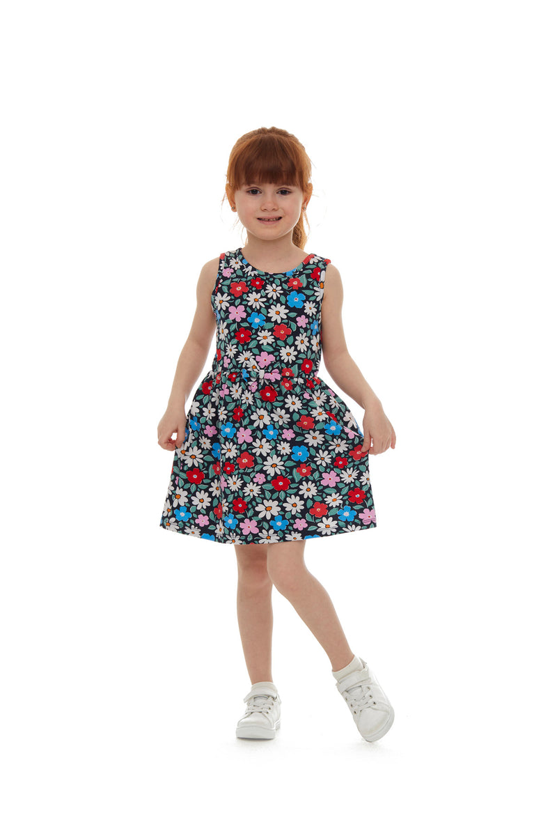 Girls' Daisy Festival Patterned Sleeveless Dress