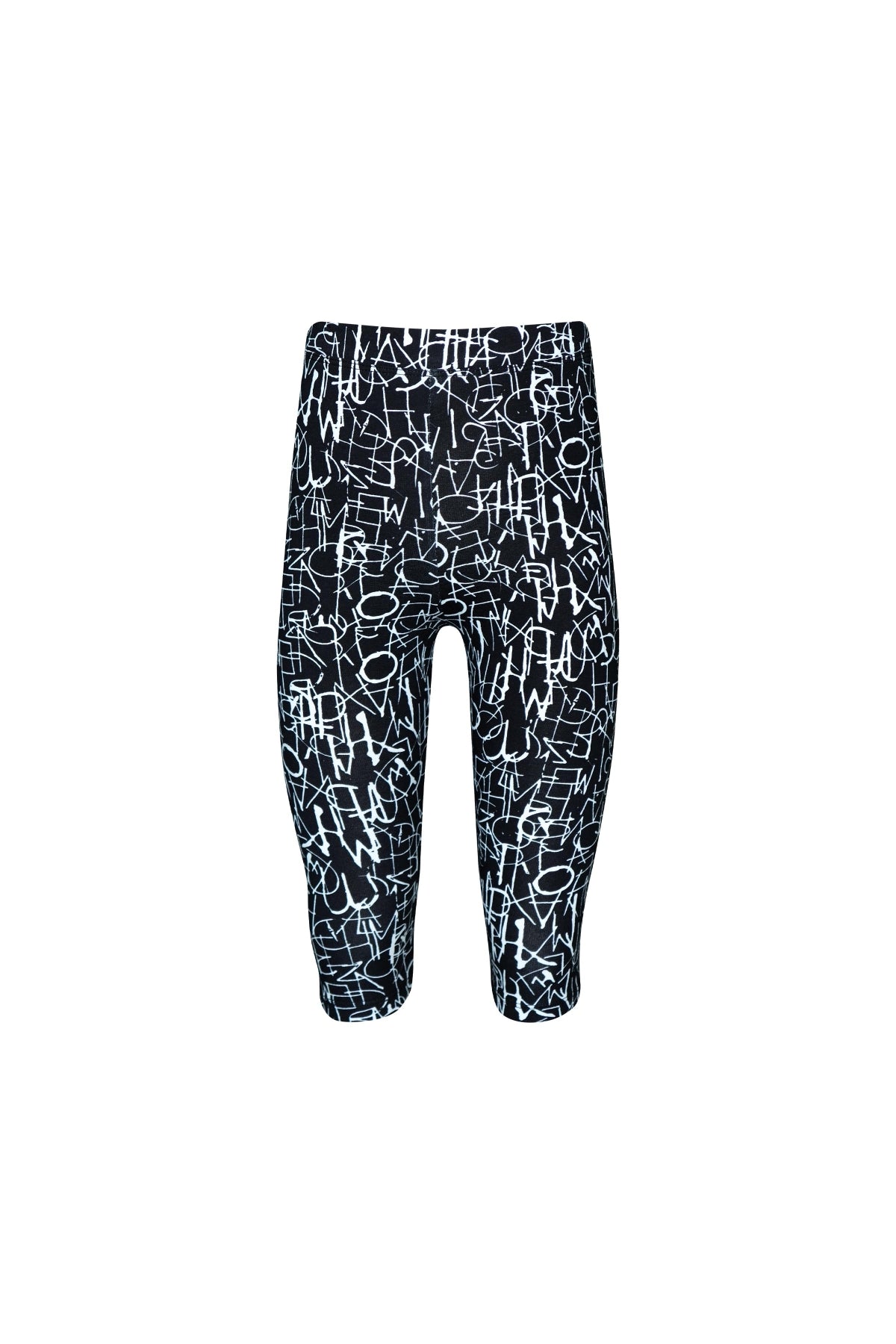 Dark Letters Girls' Patterned Below-the-Knee Capri Leggings