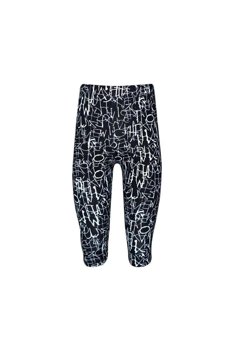 Dark Letters Girls' Patterned Below-the-Knee Capri Leggings