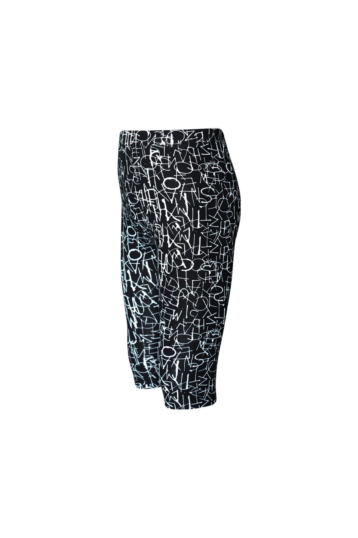 Dark Letters Girls' Patterned Below-the-Knee Capri Leggings