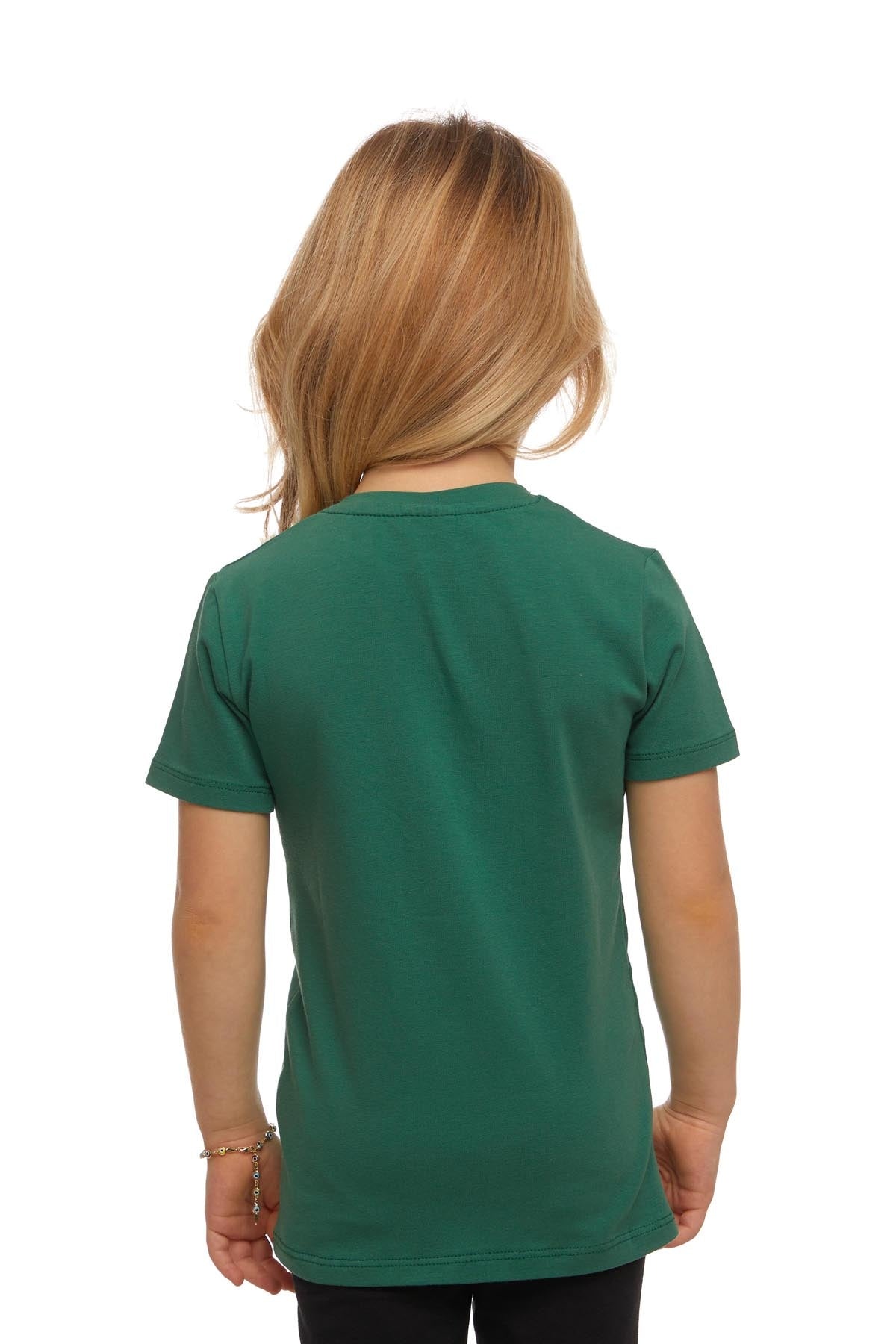 Basic Unisex Kids Crew Neck Short Sleeve T-Shirt (PINE KHAKI)