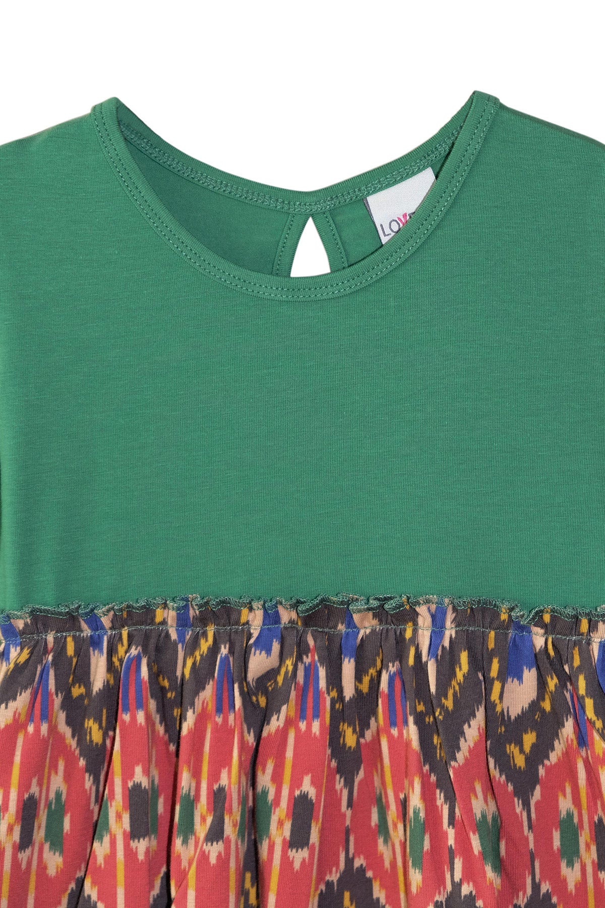Girls Kilim Pattern Long Sleeve Dress_sizechart (PINE KHAKI)
