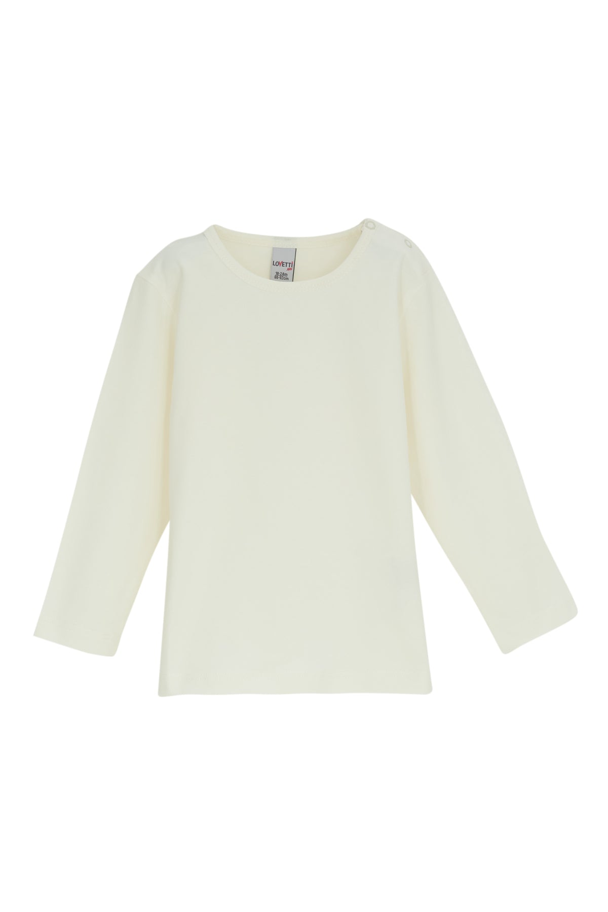 Basic Long Sleeve Snap-Button Baby T-Shirt (GARDENIA ECRU)