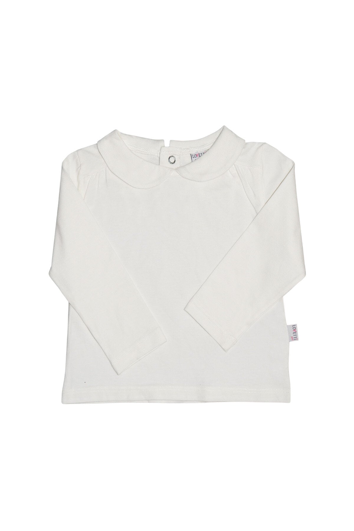Baby Peter Pan Collar Snap Long Sleeve T-Shirt (GARDENIA ECRU)