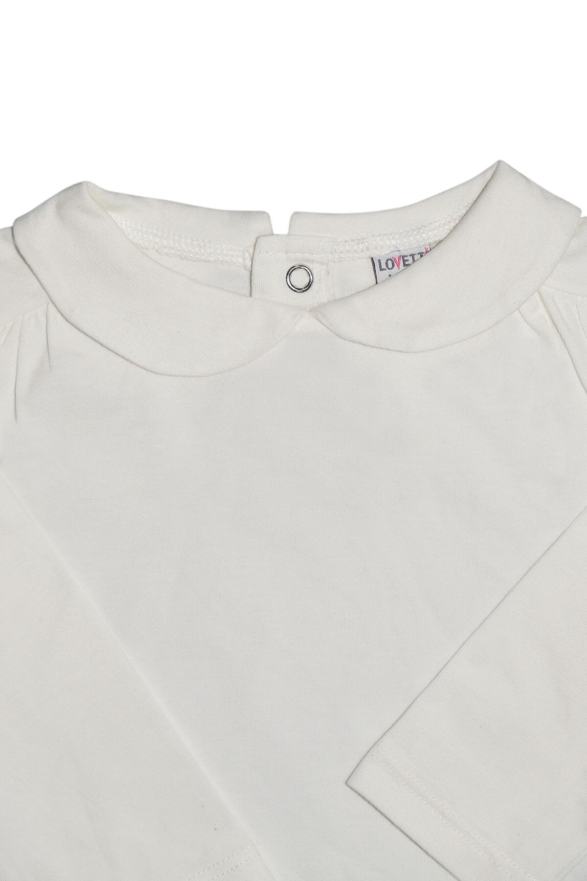 Baby Peter Pan Collar Snap Long Sleeve T-Shirt (GARDENIA ECRU)