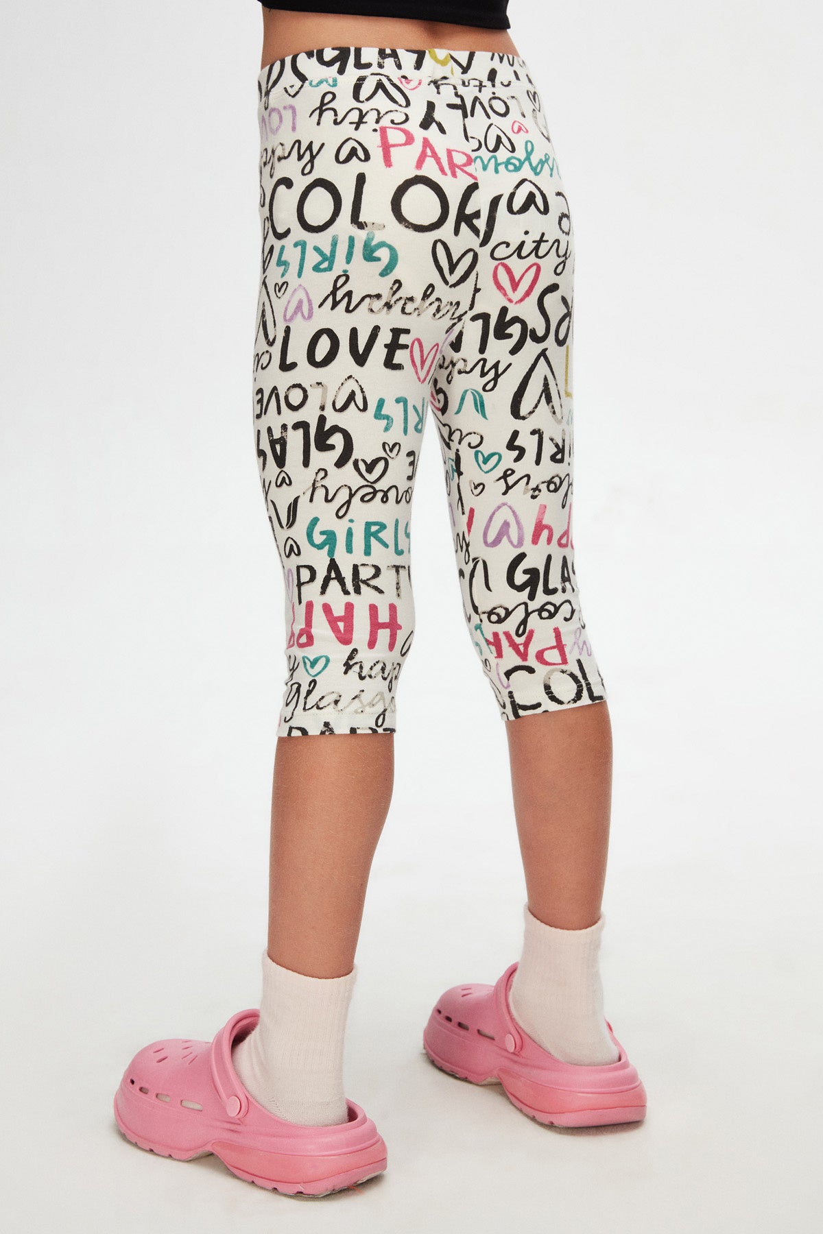 Glasgow Girls Patterned Below-the-Knee Capri Leggings (GARDENIA ECRU)