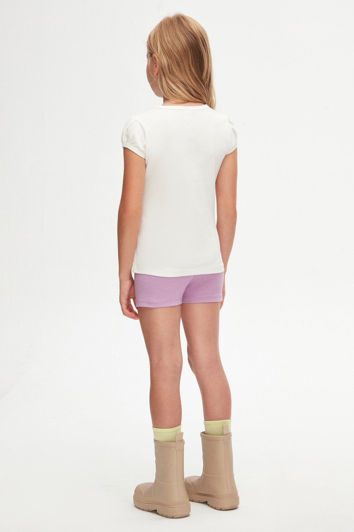 Girls' Puff Sleeve Basic T-Shirt_sizechart (GARDENIA ECRU)
