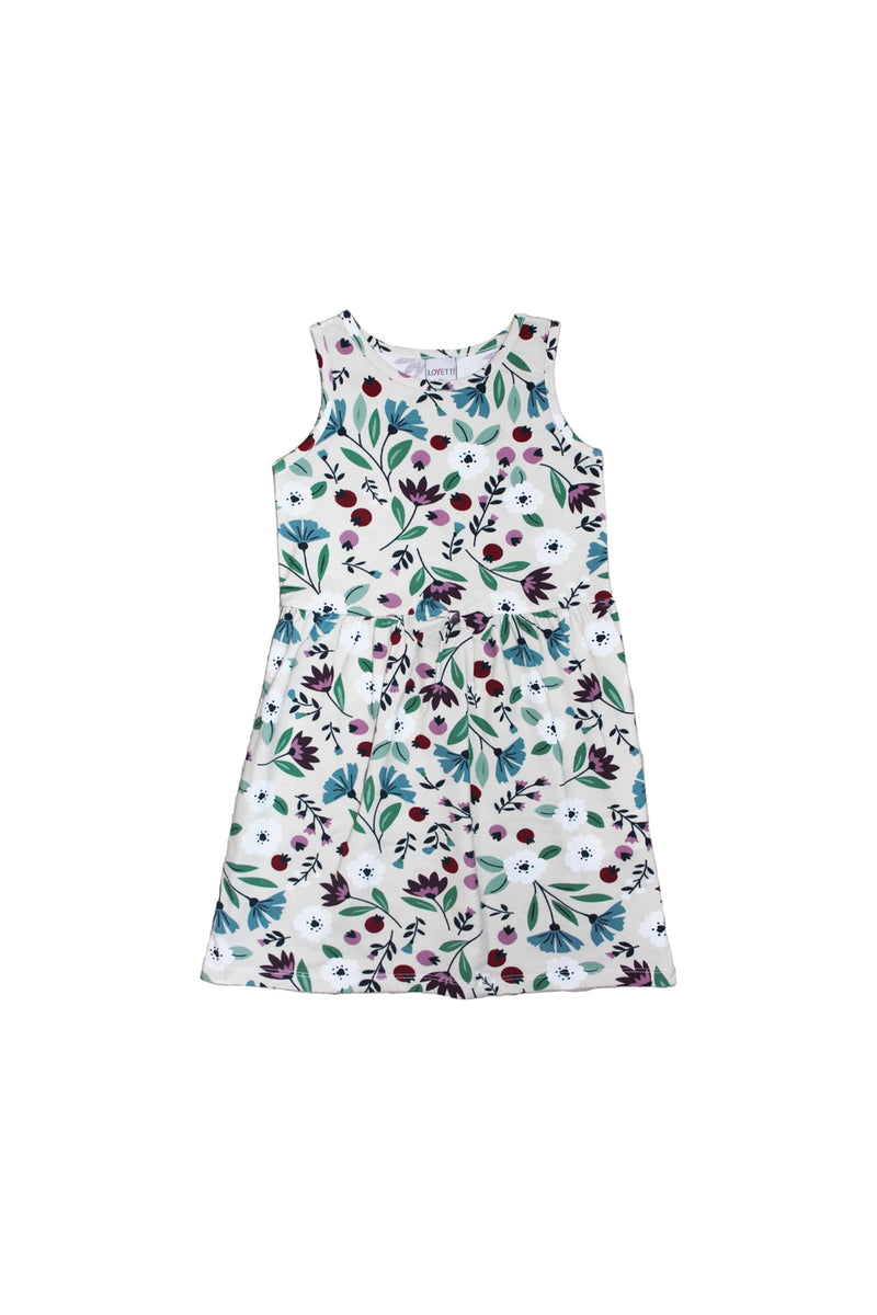 Fairy Garden Girls' Patterned Sleeveless Dress
